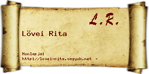 Lövei Rita névjegykártya