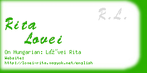 rita lovei business card